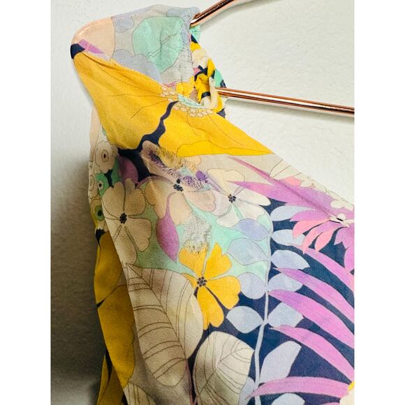 SHOSHANNA Floral Blooms Print Smocked Bodice Off Shoulder Cece Top Size Large - Picture 10 of 12